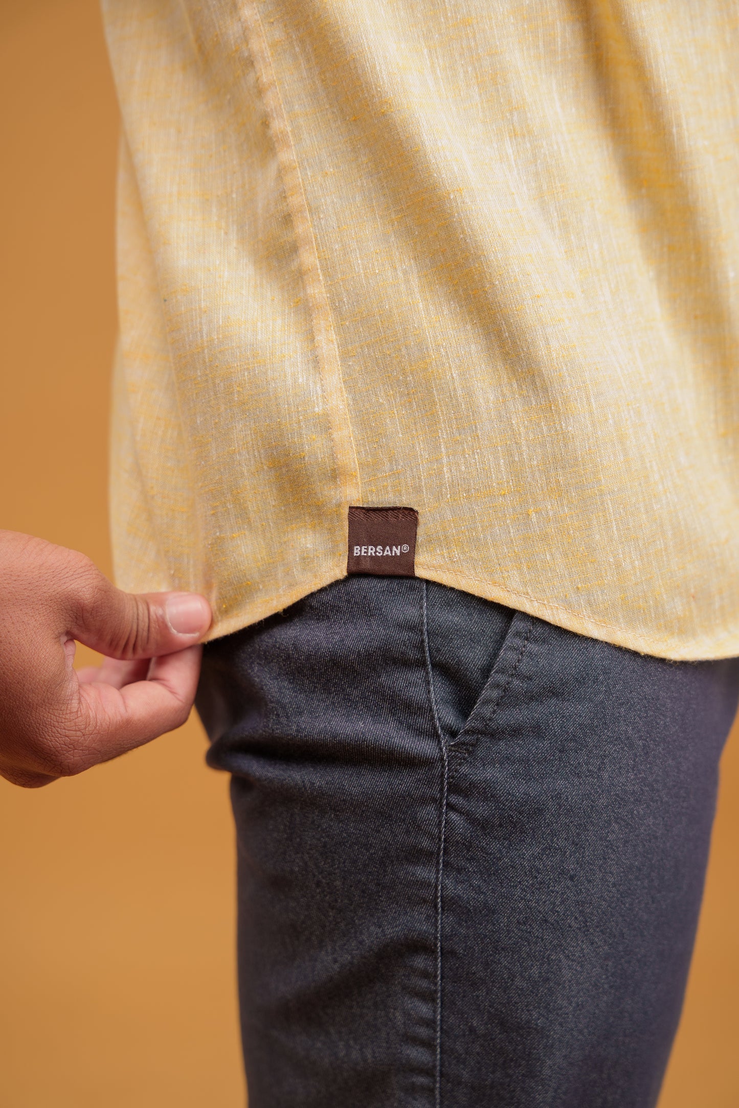 YELLOW LINEN-COTTON SHIRT