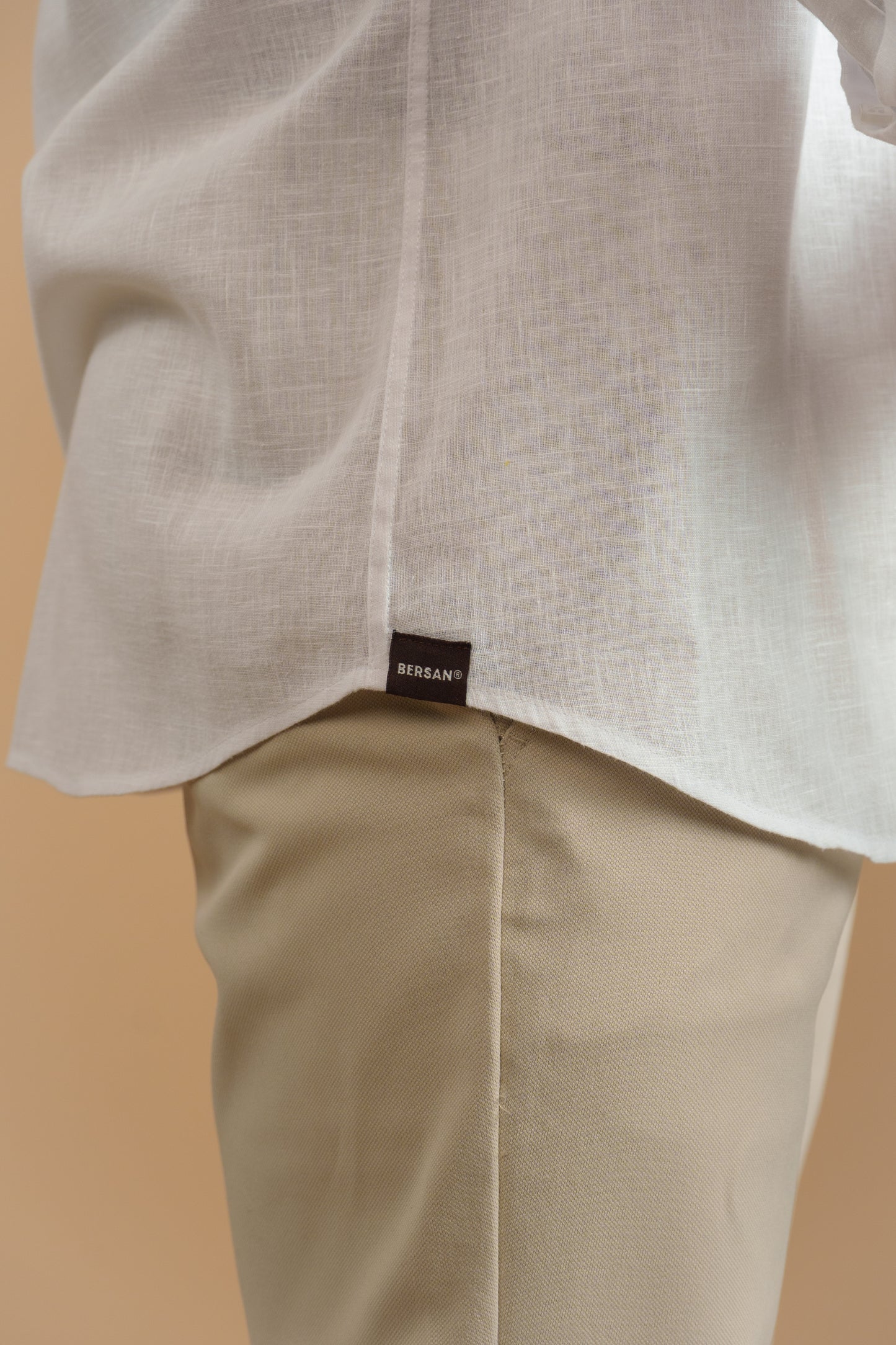 WHITE LINEN-COTTON SHIRT