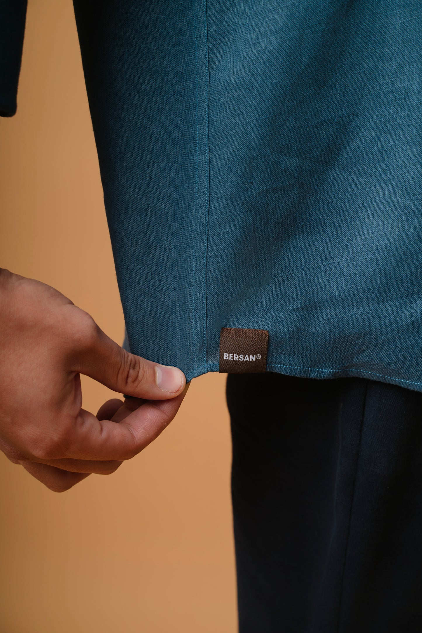 NAVY 100% LINEN SHIRT