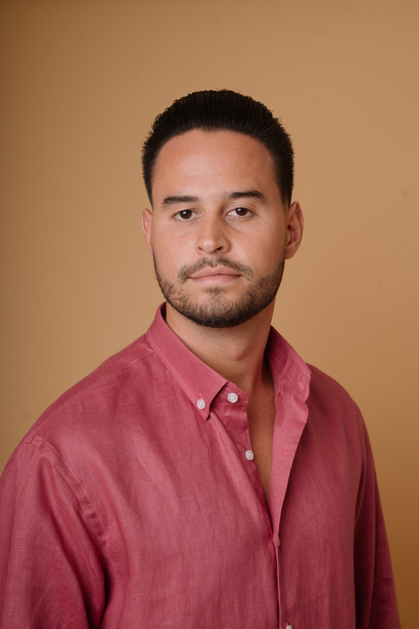 BRICK RED 100% LINEN SHIRT
