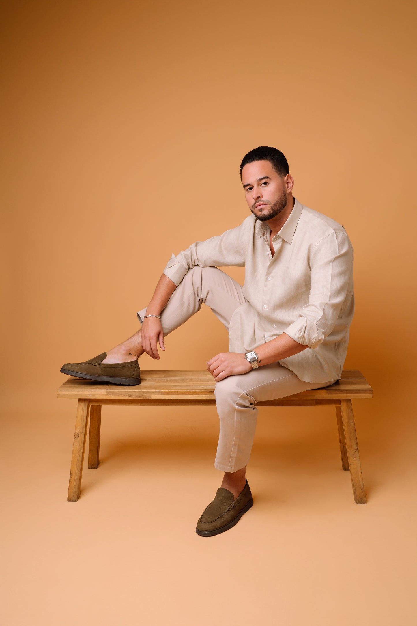 BEIGE 100% LINEN SHIRT