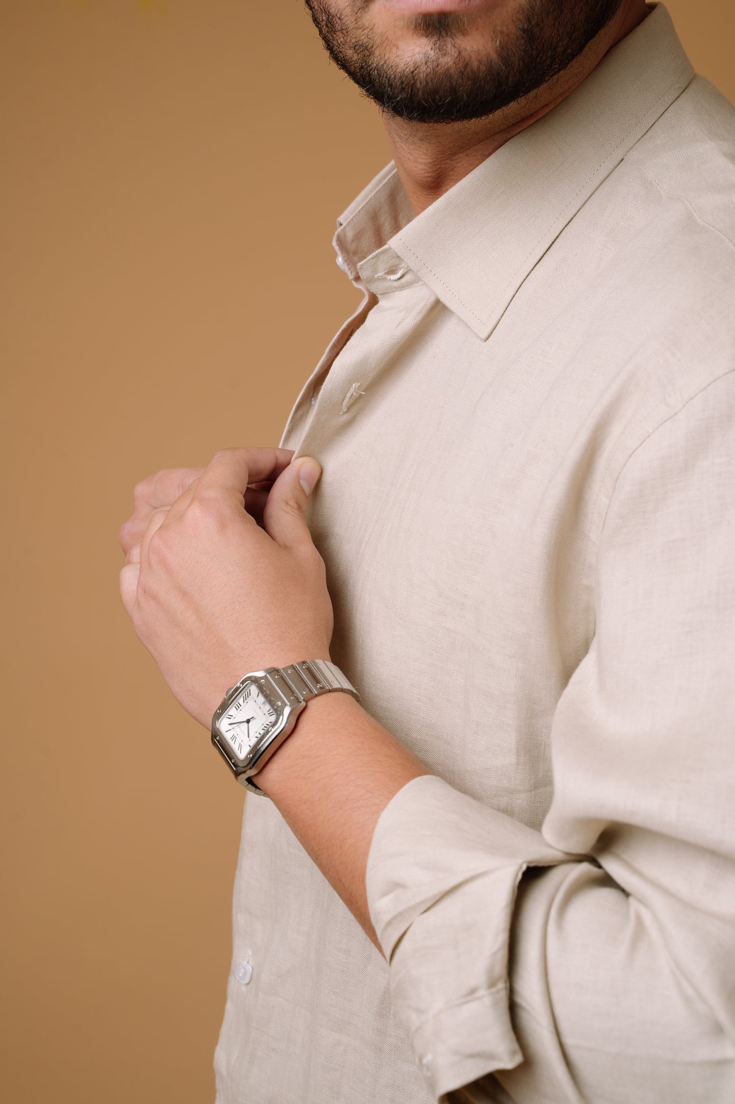 BEIGE 100% LINEN SHIRT